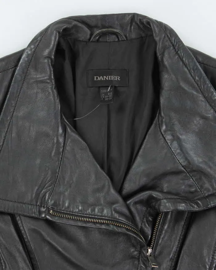 Vintage Danier Black Leather Jacket - XXS sold by Rokit product image thumbnail 3