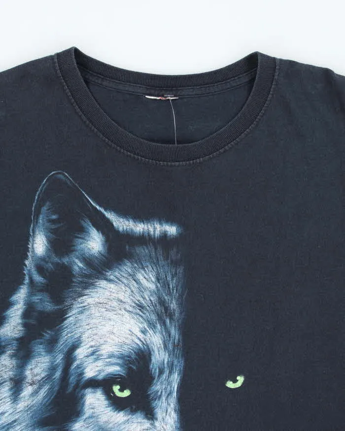 Vintage 2000's Wolf Split Face Graphic T-Shirt - L sold by Rokit product image thumbnail 3