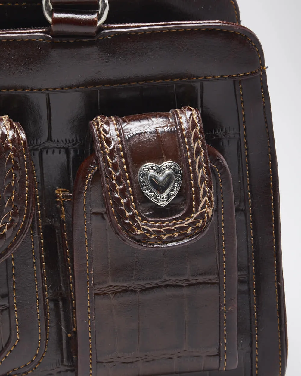 Vintage Brown Leather Shoulder Bag sold by Rokit product image thumbnail 4