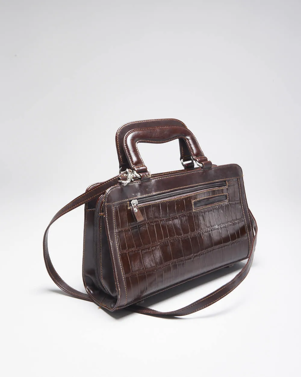 Vintage Brown Leather Shoulder Bag sold by Rokit product image thumbnail 2