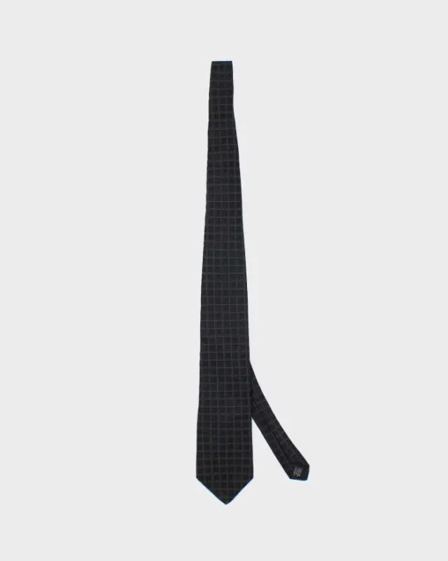 Vintage Y2K DKNY Checked Silk Tie sold by Rokit