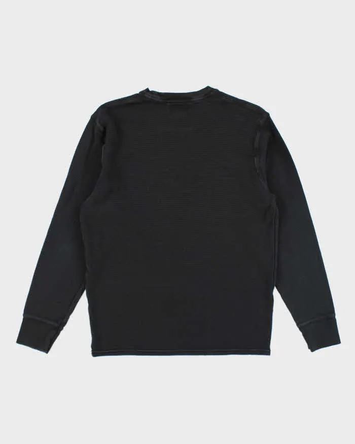 Vintage Polo Ralph Lauren Black Waffle Long Sleeve T-shirt - M sold by Rokit product image thumbnail 2