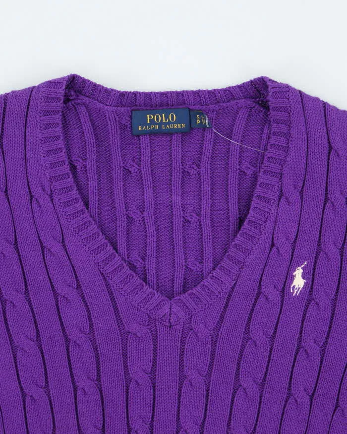 Vintage Ralph Lauren Purple Knit Jumper - S sold by Rokit product image thumbnail 3
