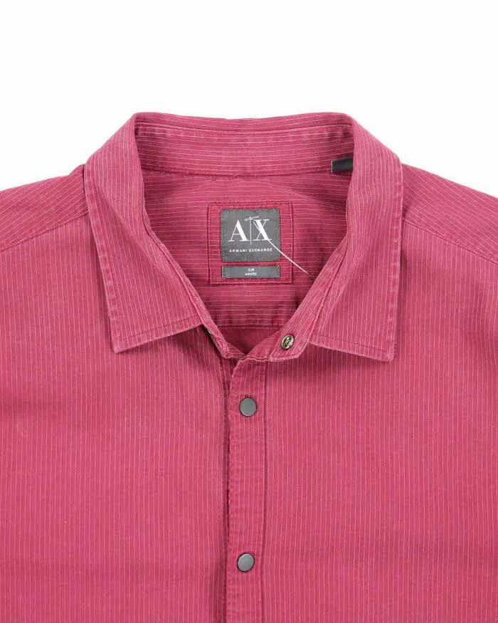 Vintage 2000's Armani Exchange Snap Button Textured Shirt - L sold by Rokit product image thumbnail 3