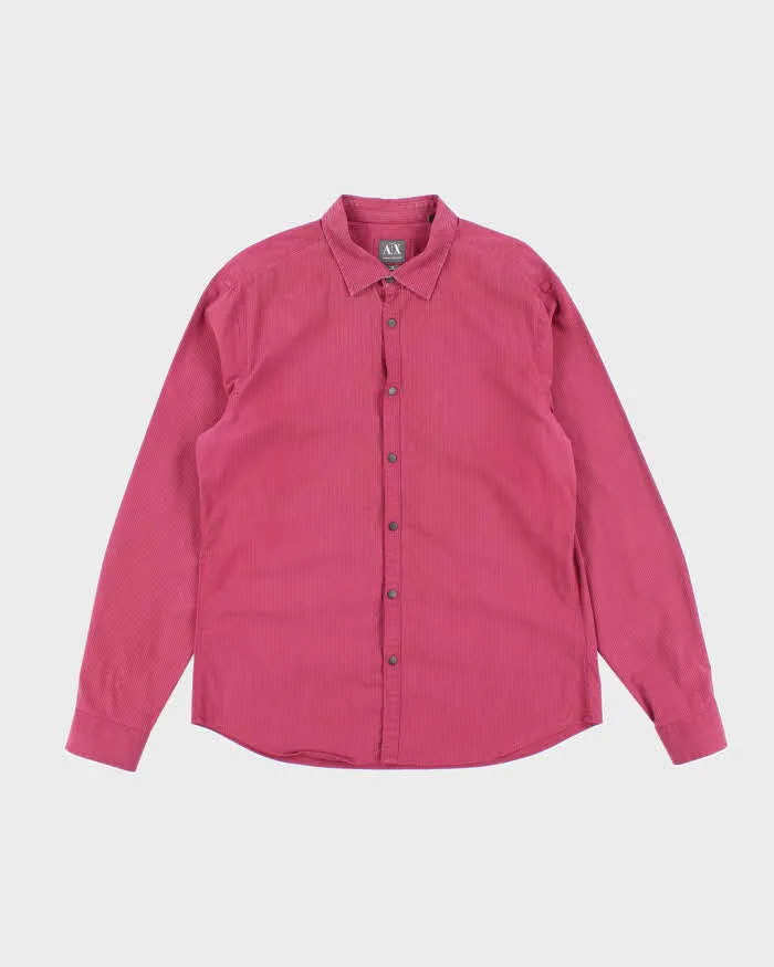 Vintage 2000's Armani Exchange Snap Button Textured Shirt - L sold by Rokit