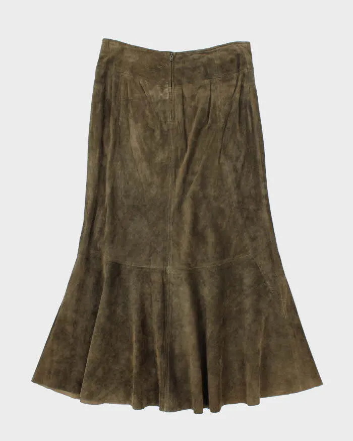 Vintage Danier Green Suede Maxi Skirt - S sold by Rokit product image thumbnail 2