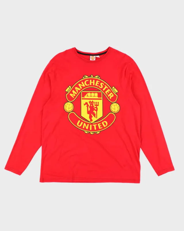 Vintage Y2K Manchester United FC Football Long-sleeved T-Shirt - XL made by Rokit