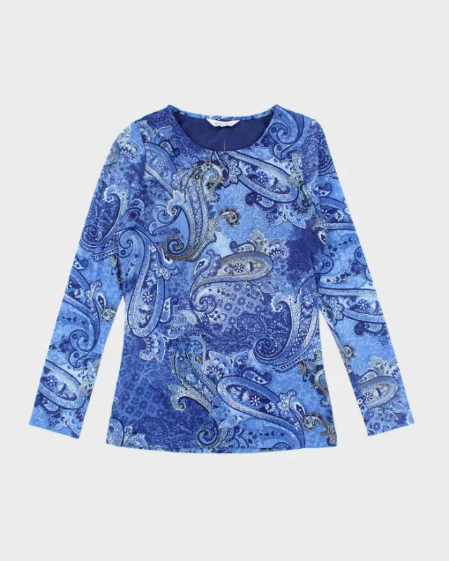 Vintage Y2k 00s Northern Reflections Double Mesh Paisley Pattern Top - M sold by Rokit