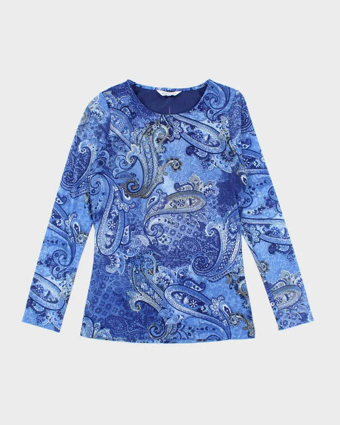 Vintage Y2k 00s Northern Reflections Double Mesh Paisley Pattern Top - M sold by Rokit