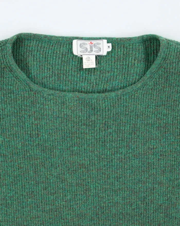 Vintage SJS Green Wool Jumper - M sold by Rokit product image thumbnail 3