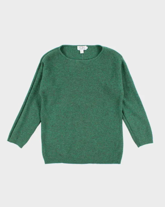 Vintage SJS Green Wool Jumper  - M sold by Rokit
