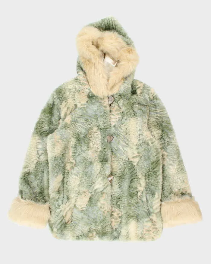Vintage Nuage Hooded Faux Fur Jacket - M sold by Rokit