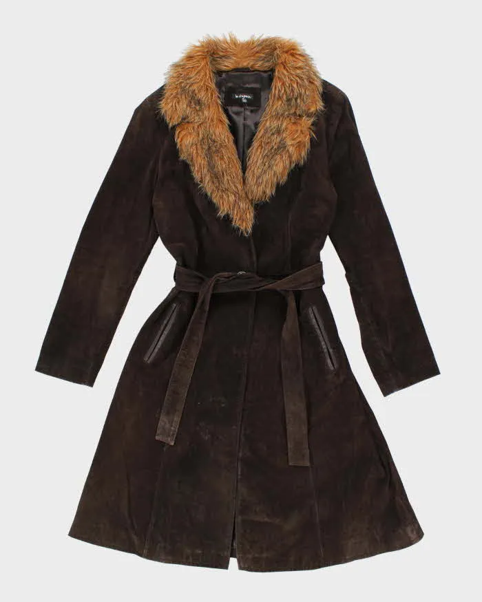 Vintage 90s Le Chateau Long Suede Jacket - M sold by Rokit