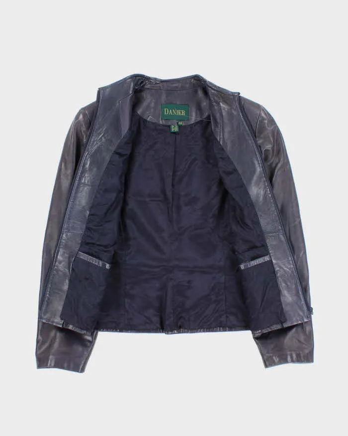 Vintage Danier Purple Leather Jacket - L sold by Rokit product image thumbnail 5