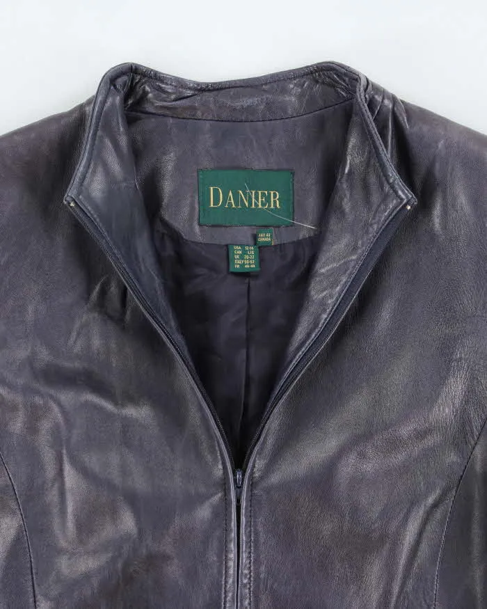 Vintage Danier Purple Leather Jacket - L sold by Rokit product image thumbnail 3