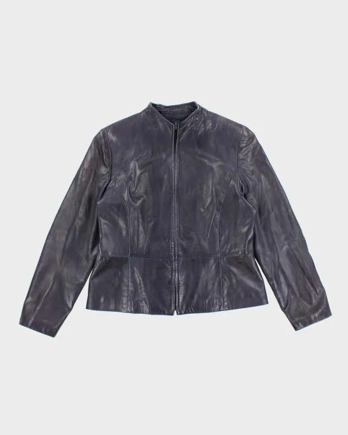 Vintage Danier Purple Leather Jacket - L sold by Rokit