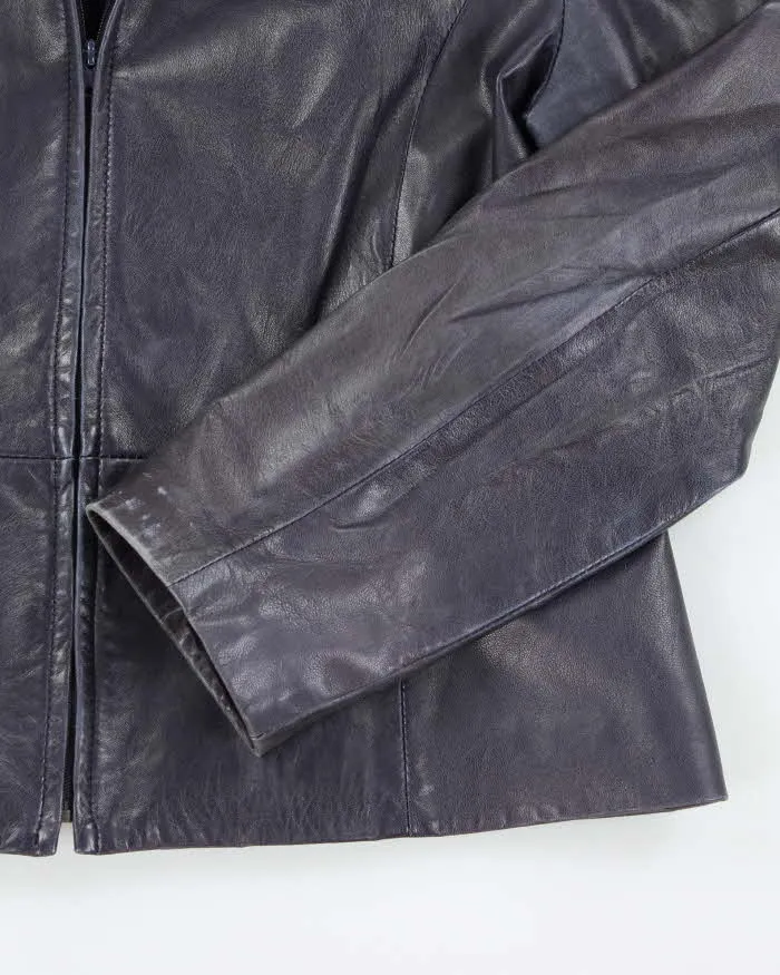 Vintage Danier Purple Leather Jacket - L sold by Rokit product image thumbnail 4