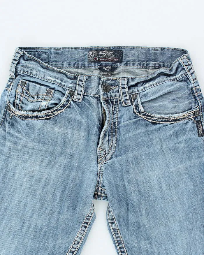 Vintage Y2K Silver Gothic Style Straight Leg Jeans - W28 L29 sold by Rokit product image thumbnail 3