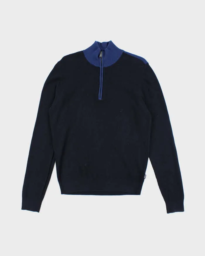 Vintage Hugo Boss Quarter Zip Chunky Knit Jumper - S sold by Rokit