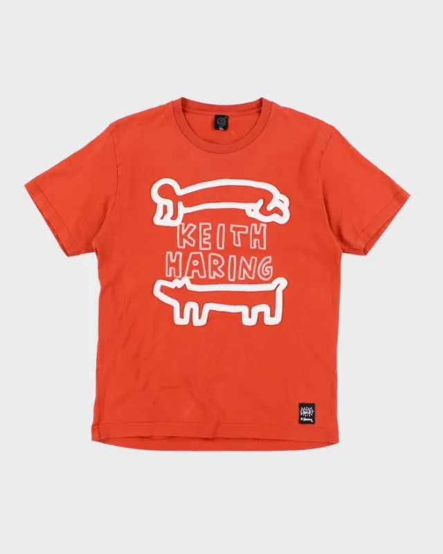 Vintage 00s Keith Haring Orange T-shirt - S sold by Rokit
