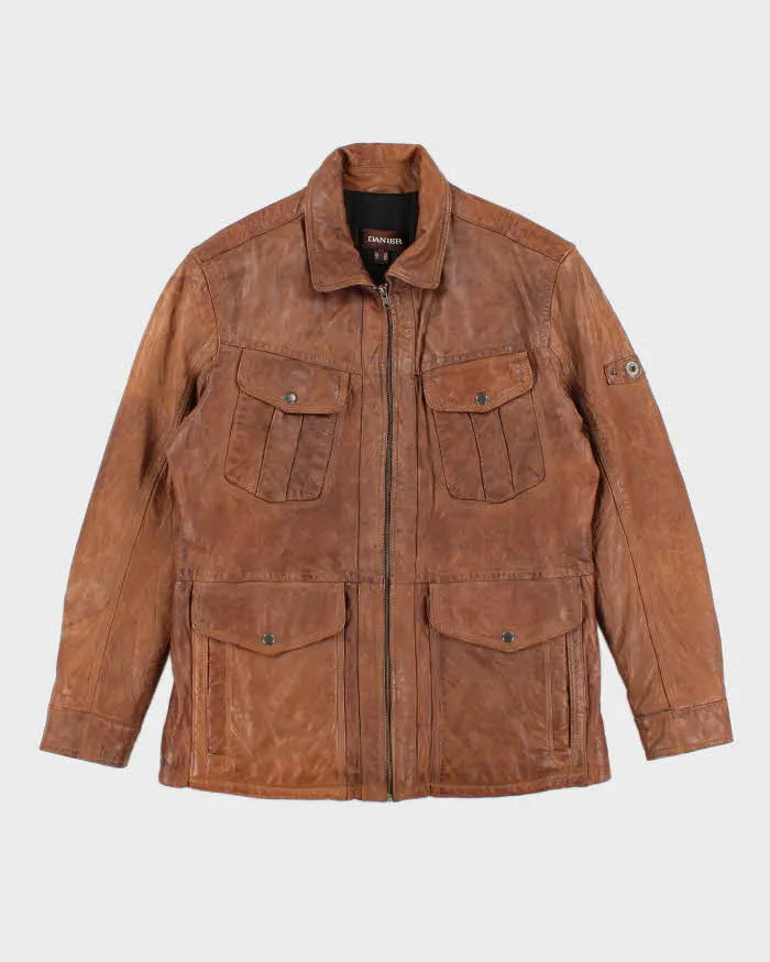 Vintage 90's Danier Heavyweight Multi Pocket Leather Jacket - M sold by Rokit