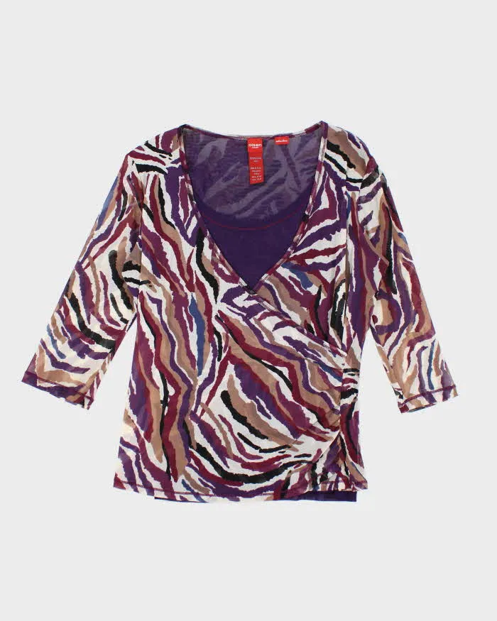 Vintage Y2k 00s Olsen Mesh Wrap Style Top - L sold by Rokit