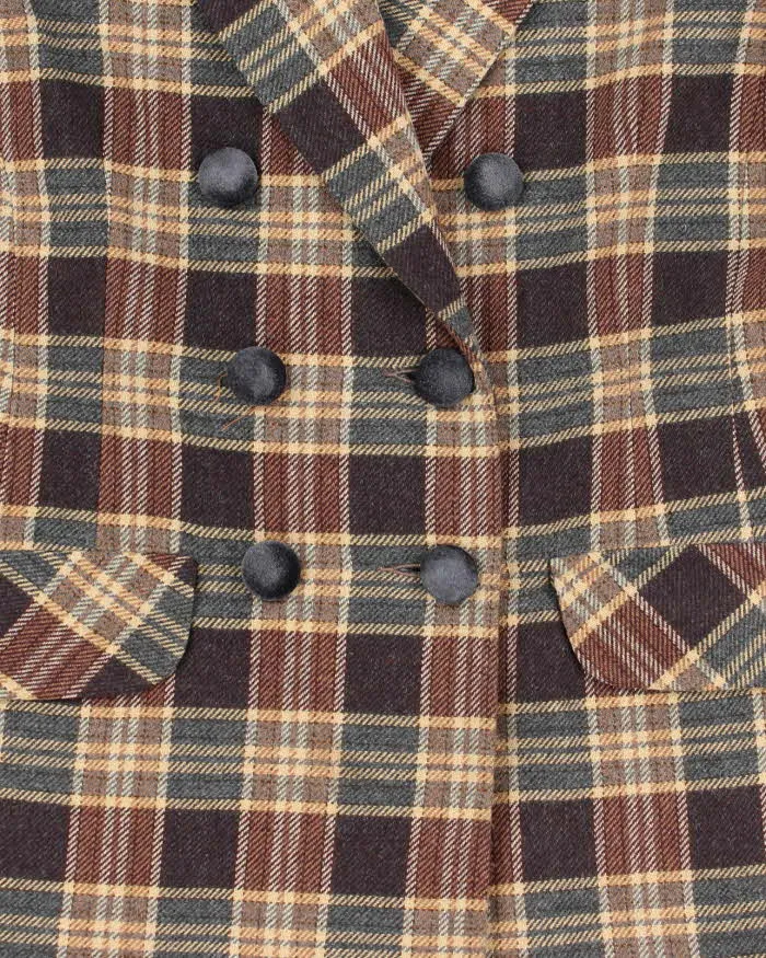 Vintage Pauline Wool Blend Double Breasted Checked Blazer Jacket - L sold by Rokit product image thumbnail 4