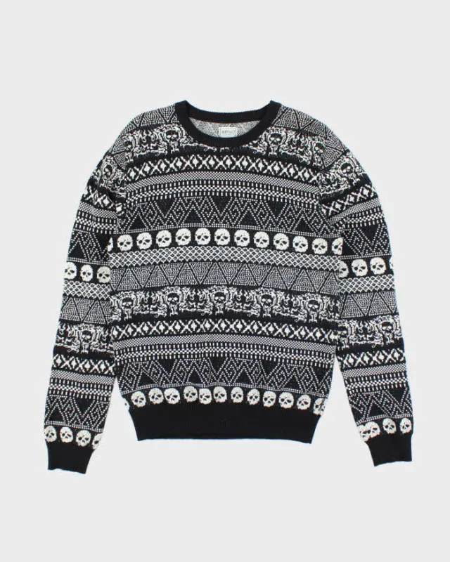 Vintage Y2k 00s Buffalo Wool Blend Skull Jumper - M sold by Rokit