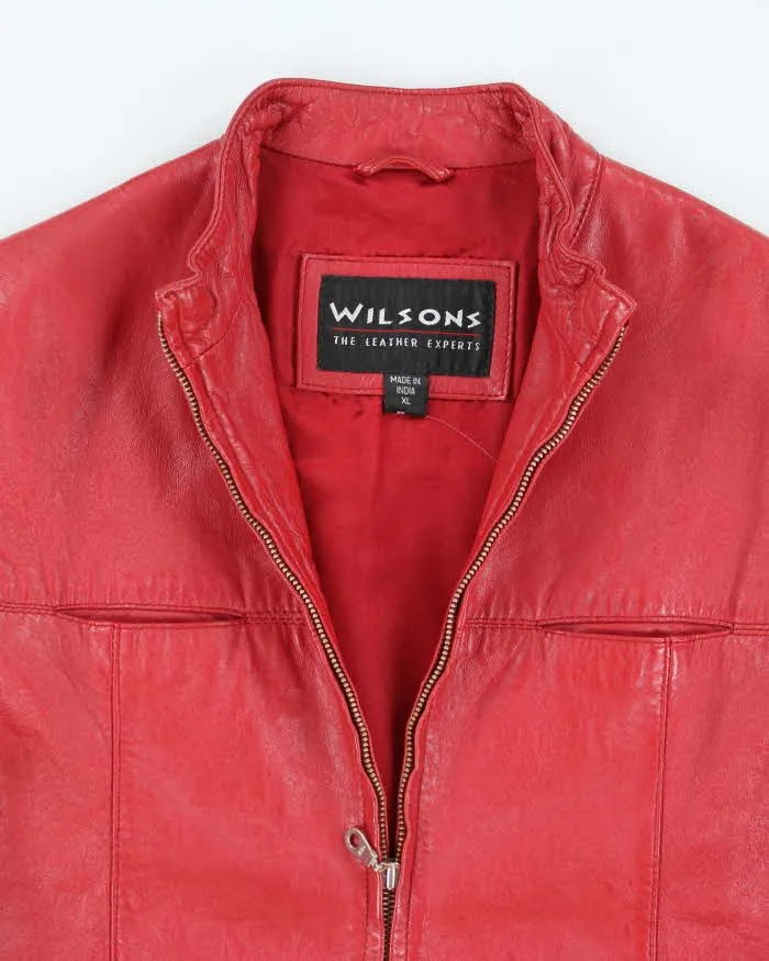 Vintage Y2k 00s Wilsons Red Leather Jacket - XL sold by Rokit product image thumbnail 3