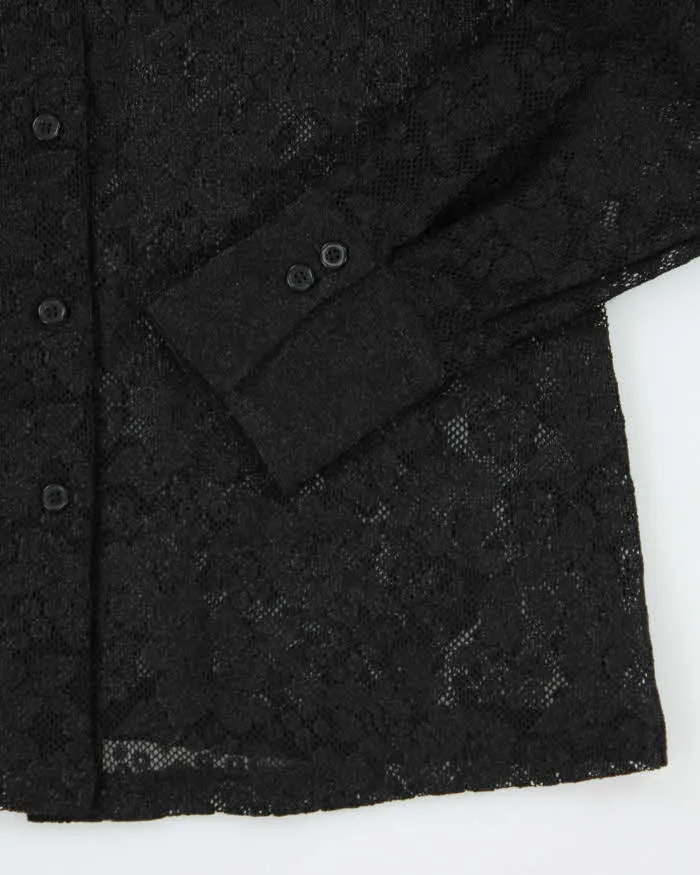 Vintage Y2k 00s Jessica Black Lace Blouse - M sold by Rokit product image thumbnail 4