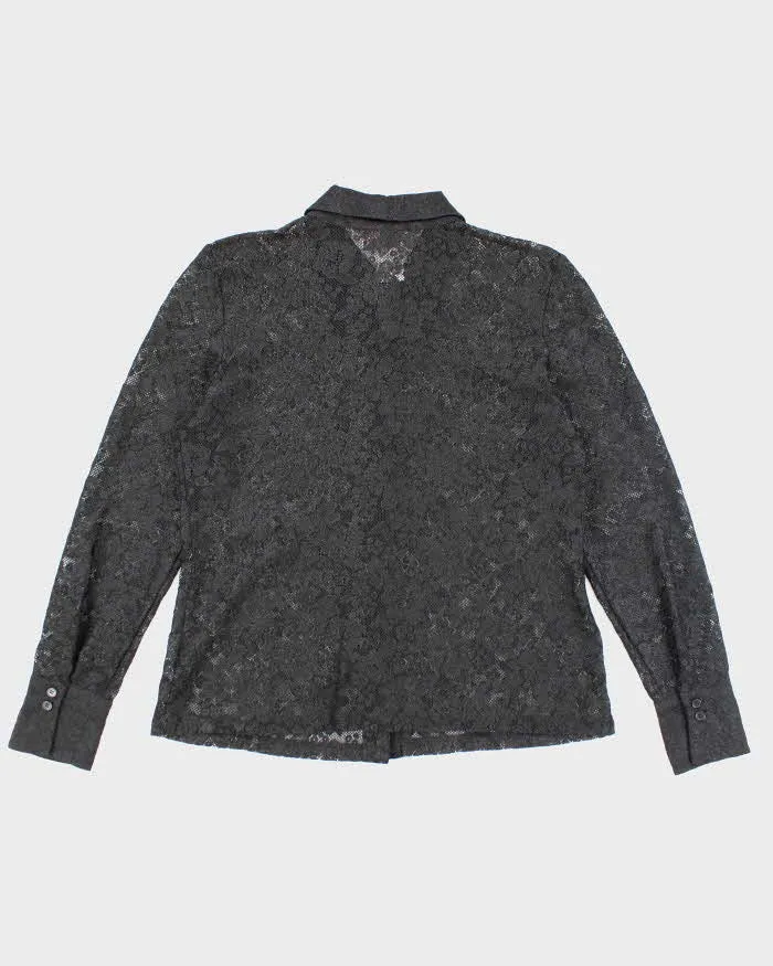 Vintage Y2k 00s Jessica Black Lace Blouse - M sold by Rokit product image thumbnail 2