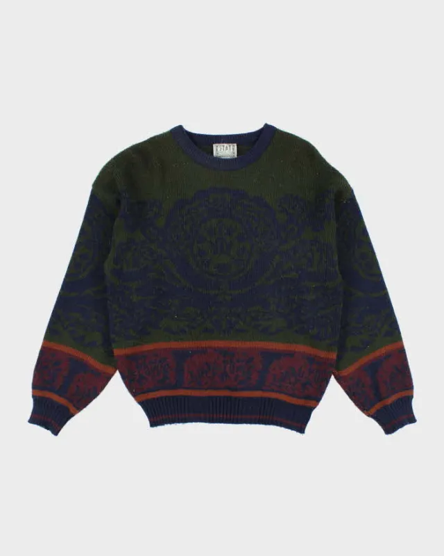 Vintage Estate Pattern Knit Oversized Jumper - S sold by Rokit