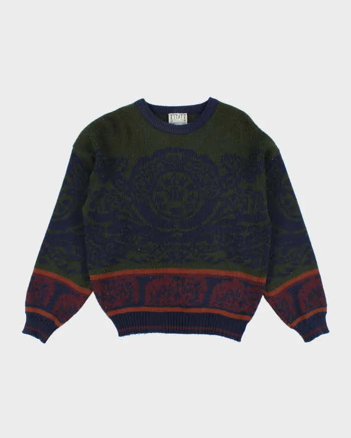 Vintage Estate Pattern Knit Oversized Jumper - S sold by Rokit