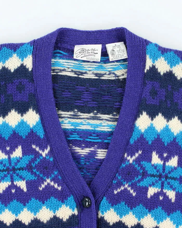 Vintage Brass Plum Pattern Wool Oversized Cardigan - S sold by Rokit product image thumbnail 3