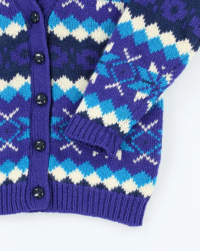 Vintage Brass Plum Pattern Wool Oversized Cardigan - S sold by Rokit product image thumbnail 4