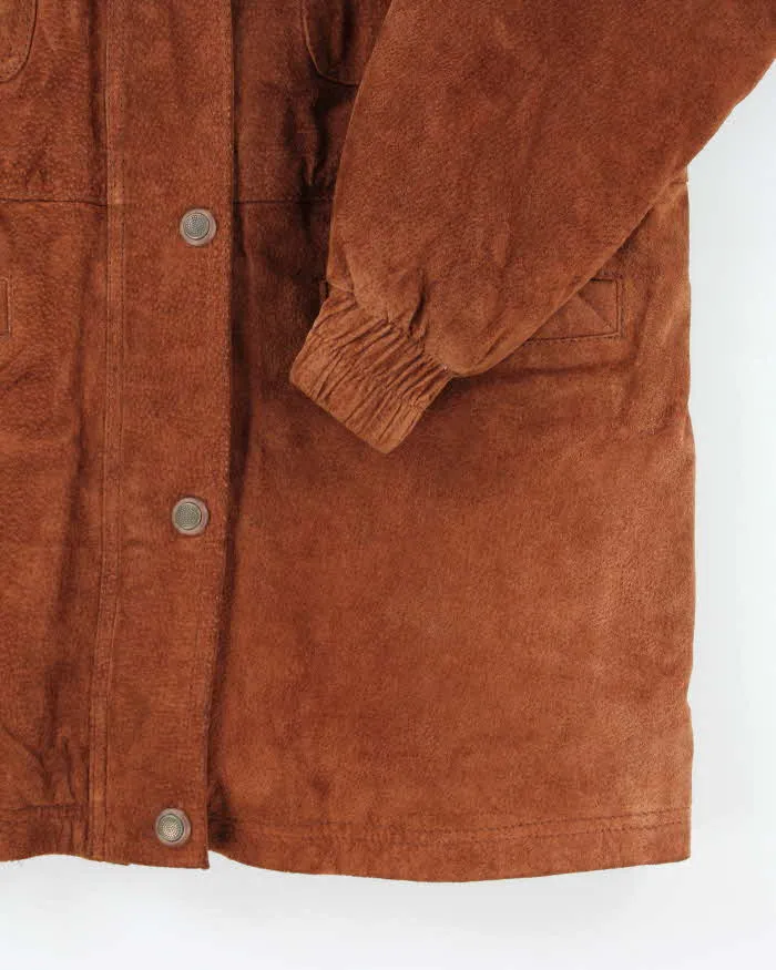 Vintage 90's Heavyweight Multi Pocket Lined Suede Jacket - M sold by Rokit product image thumbnail 4