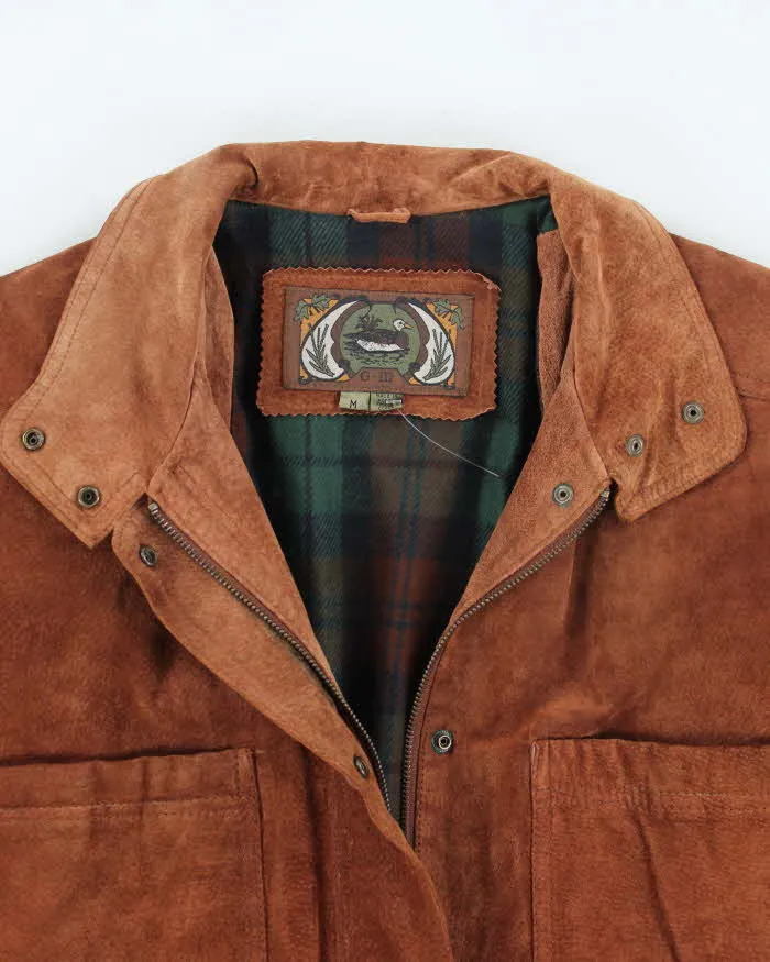Vintage 90's Heavyweight Multi Pocket Lined Suede Jacket - M sold by Rokit product image thumbnail 3