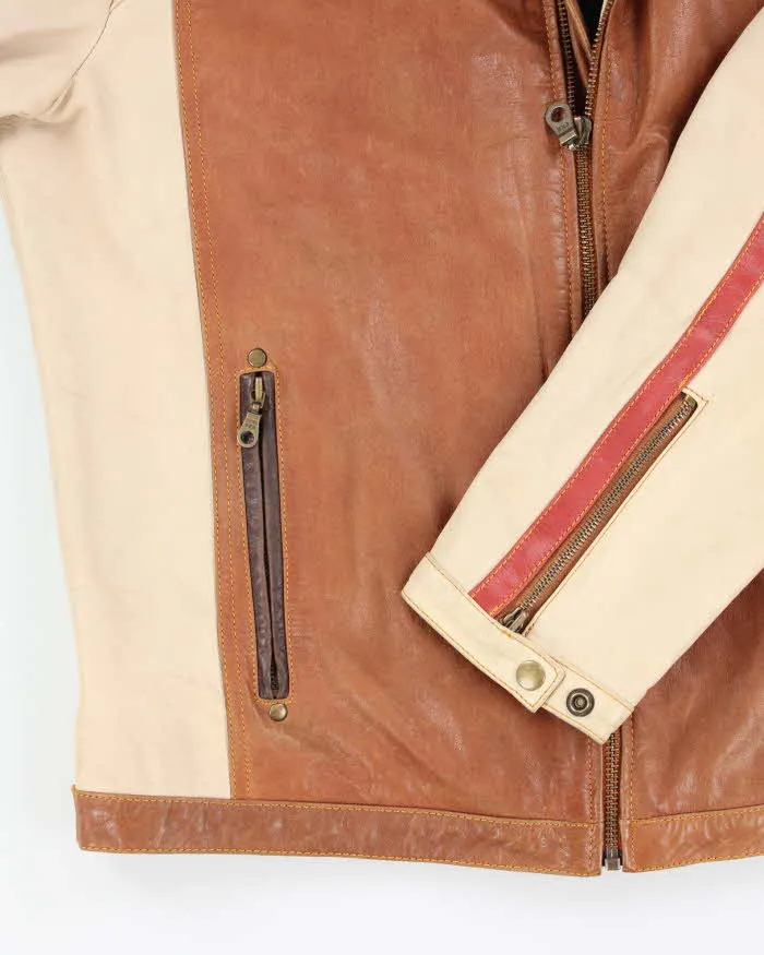 Vintage Y2K CMM Multi Tone Leather Biker Jacket - L sold by Rokit product image thumbnail 4