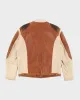 Vintage Y2K CMM Multi Tone Leather Biker Jacket - L sold by Rokit