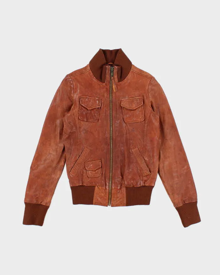 Vintage Fossil Brown Leather Jacket - S sold by Rokit