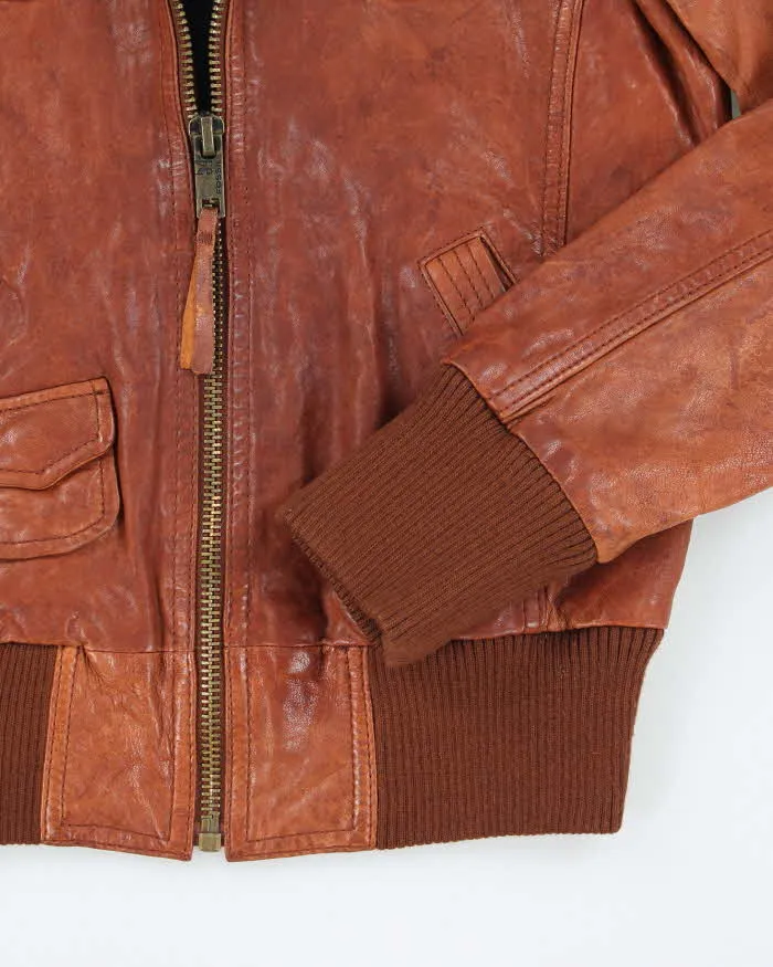 Vintage Fossil Brown Leather Jacket - S sold by Rokit product image thumbnail 4