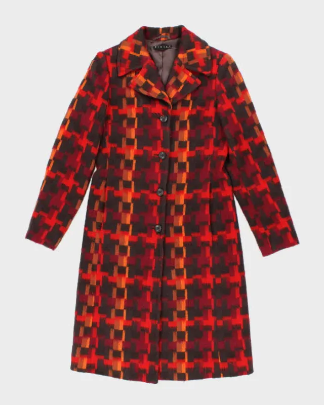Vintage Sisley Multi Coloured Wool & Mohair Blend Coat - S sold by Rokit