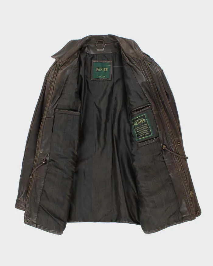 Vintage Danier Brown Leather Coat - XL sold by Rokit product image thumbnail 5