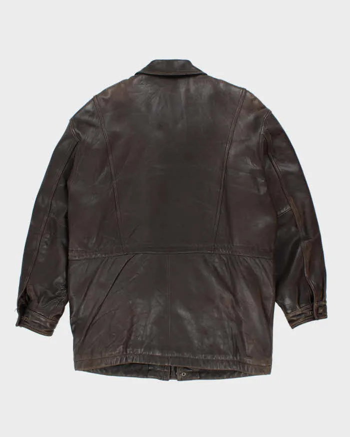 Vintage Danier Brown Leather Coat - XL sold by Rokit product image thumbnail 2