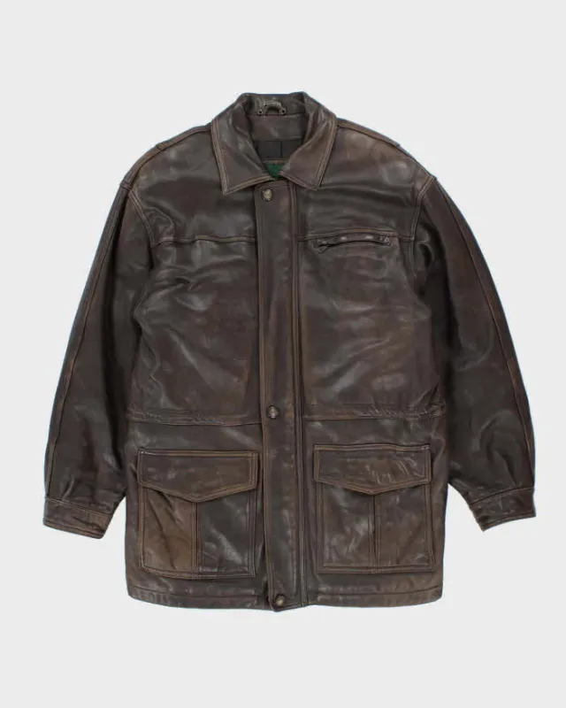 Vintage Danier Brown Leather Coat - XL sold by Rokit