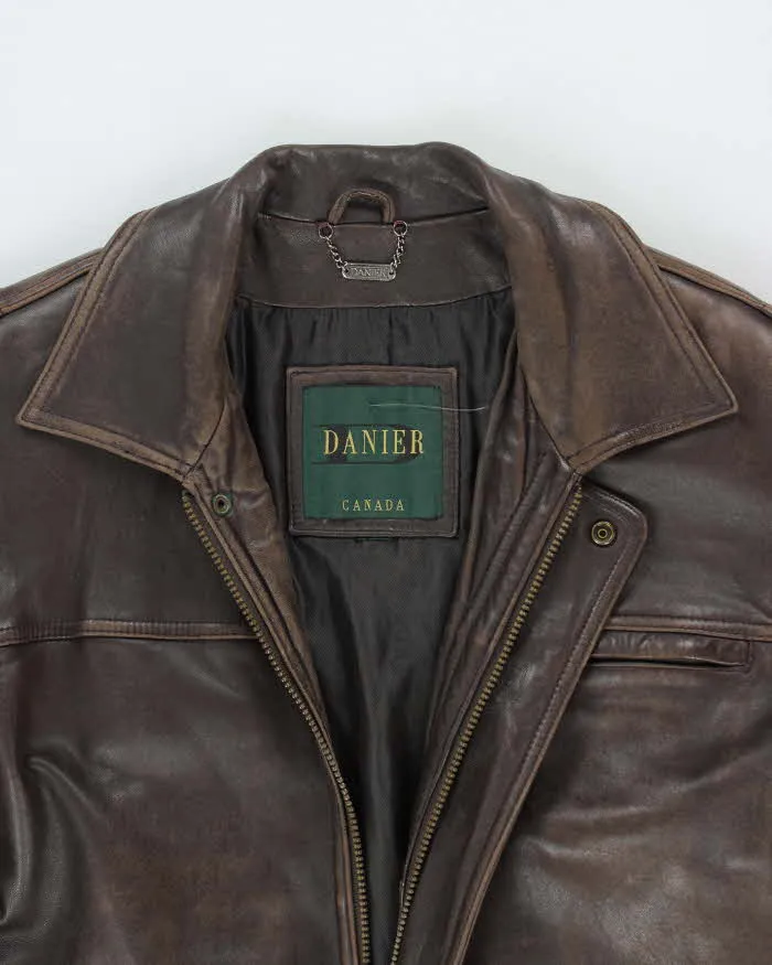Vintage Danier Brown Leather Coat - XL sold by Rokit product image thumbnail 3