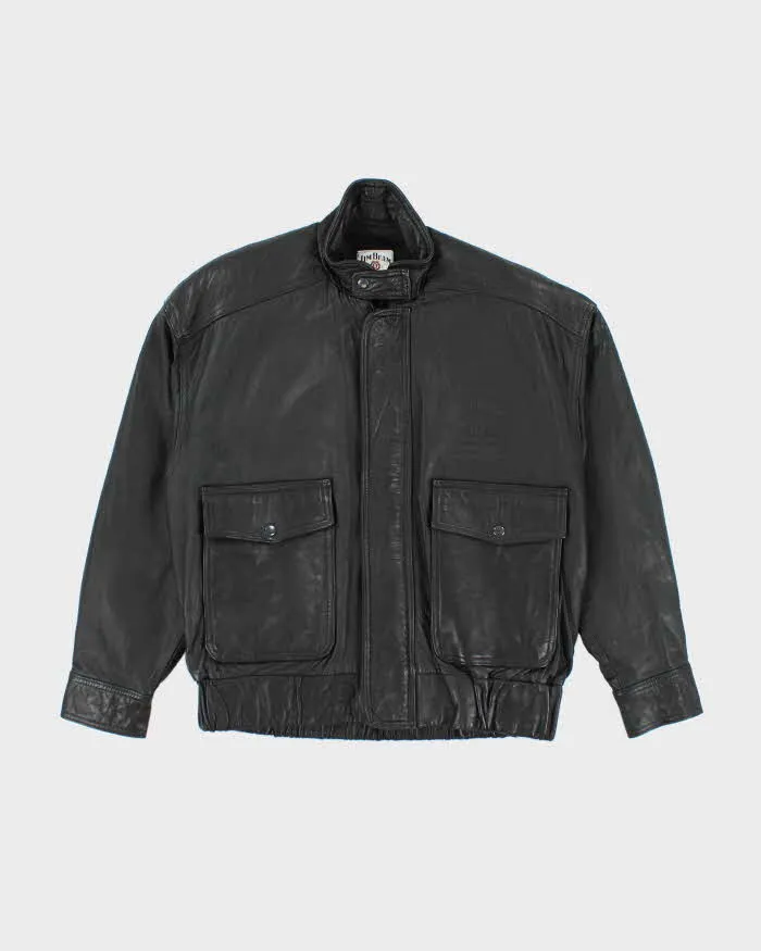 Vintage 90's Jim Beam Heavyweight Leather Biker Jacket - L sold by Rokit