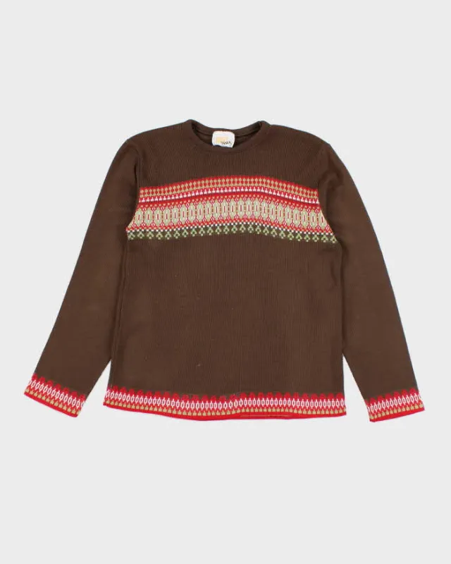 Vintage 90s Next Issue Brown Knit Jumper - M sold by Rokit
