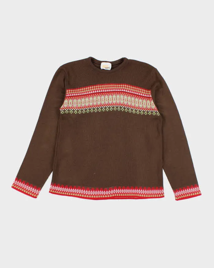 Vintage 90s Next Issue Brown Knit Jumper - M sold by Rokit
