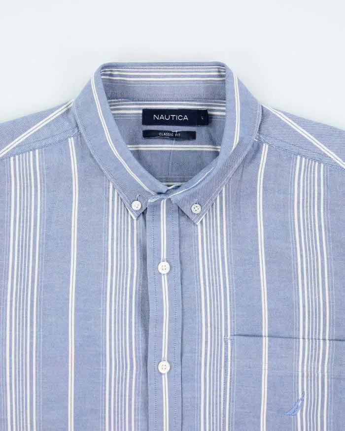 Vintage Nautica Striped Button Up Shirt - L sold by Rokit product image thumbnail 3